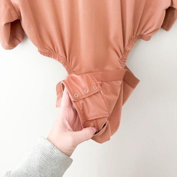 Adidas Bodysuit High Cut Leotard Brown Size Small Streetwear Athleisure - Picture 8 of 10